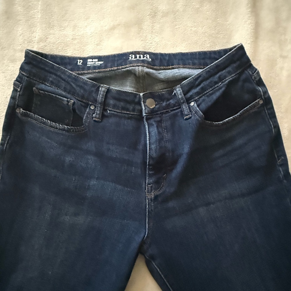 a.n.a Women's High Rise Jeans - Dark Blue - Picture 3 of 9